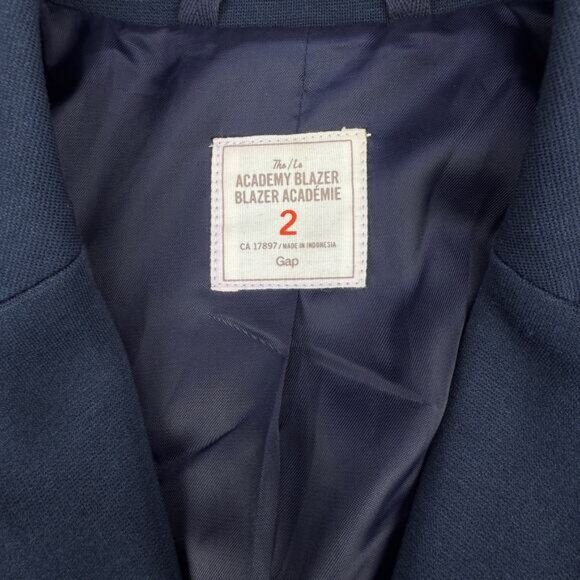 Gap The Academy Women's Navy Double Knit Ponte Blazer Navy Size 2 - Picture 4 of 7